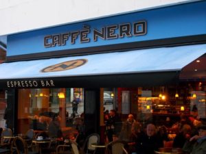 Caffee nero exterior with people sitting outside
